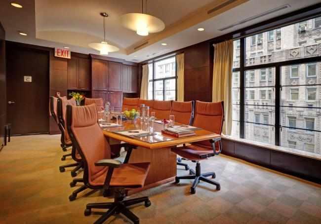 Library Hotel's Executive Inspiration Boardroom accommodates 12 people.