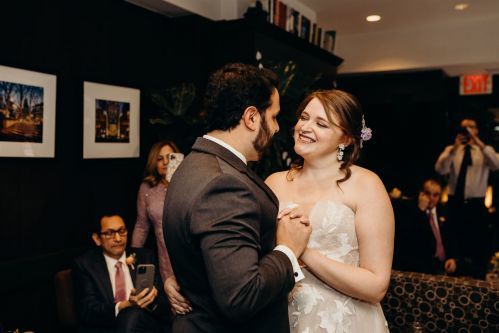 Share your first dance together in our Writer's Den on your special day. Photo by: Lauren Spinelli Photography